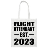 Flight Attendant Established EST. 2023 - Tote Bag White