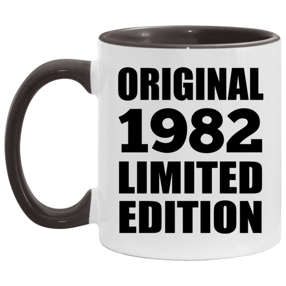 42nd Birthday Original 1982 Limited Edition - 11oz Accent Mug Black