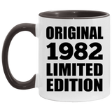42nd Birthday Original 1982 Limited Edition - 11oz Accent Mug Black