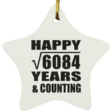 Happy 78th Anniversary Square Root of 6084 Years & Counting - Star Ornament