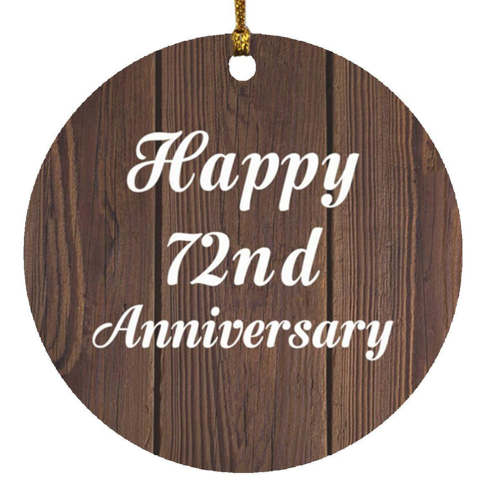 Happy 72nd Anniversary - Circle Ornament D