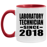 Laboratory Technician Since 2018 - 11oz Accent Mug Red