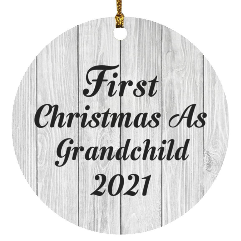First Christmas As Grandchild 2021 - Circle Ornament F