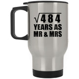 22nd Anniversary Square Root of 484 Years As Mr & Mrs - Silver Travel Mug
