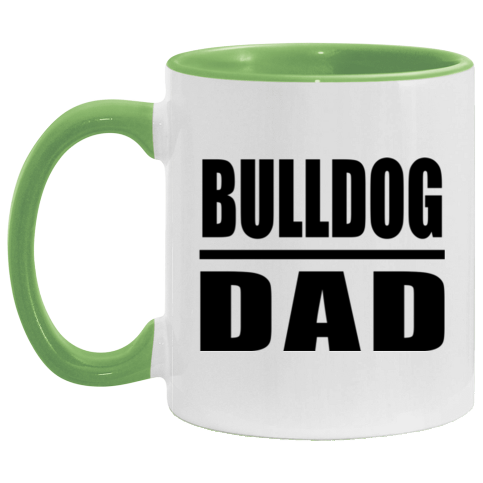 Bulldog Dad - 11oz Accent Mug Green