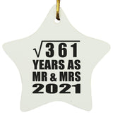 19th Anniversary Square Root of 361 Years As Mr & Mrs 2021 - Star Ornament