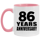 86th Anniversary 86 Years - 11oz Accent Mug Pink