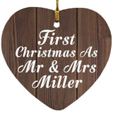 First Christmas As Mr & Mrs Miller - Heart Ornament D