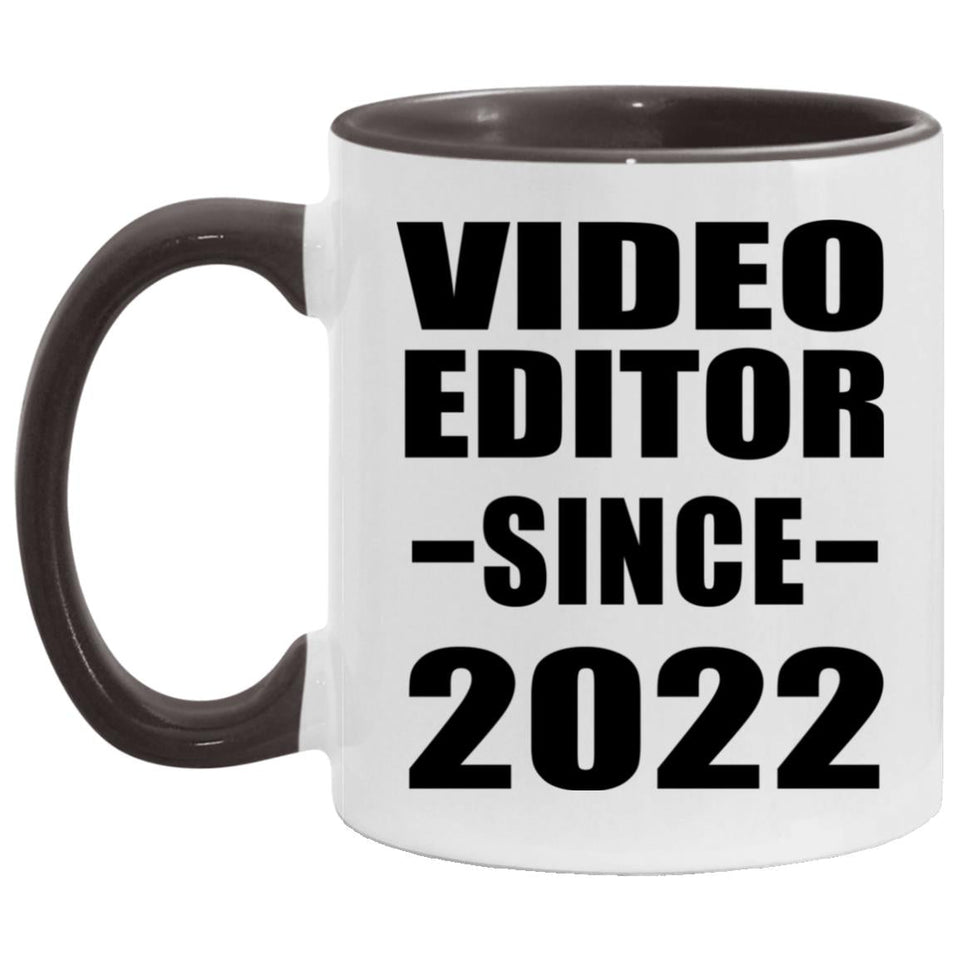 Video Editor Since 2022 - 11oz Accent Mug Black