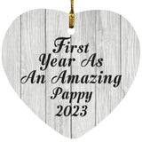First Year As An Amazing Pappy 2023 - Heart Ornament F