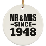 76th Anniversary Mr & Mrs Since 1948 - Circle Ornament