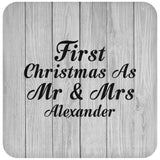 First Christmas As Mr & Mrs Alexander - Drink Coaster F