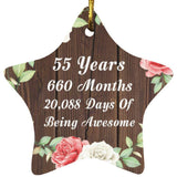 55th Birthday 55 Years 660 Months 20,088 Days Of Awesome - Star Ornament A