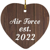 Air Force Established Est. 2022 - Heart Ornament D
