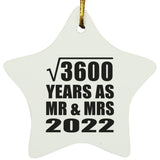 60th Anniversary Square Root of 3600 Years As Mr & Mrs 2022 - Star Ornament
