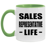 Sales Representative Life - 11oz Accent Mug Green