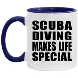 Scuba Diving Makes Life Special - 11oz Accent Mug Purple