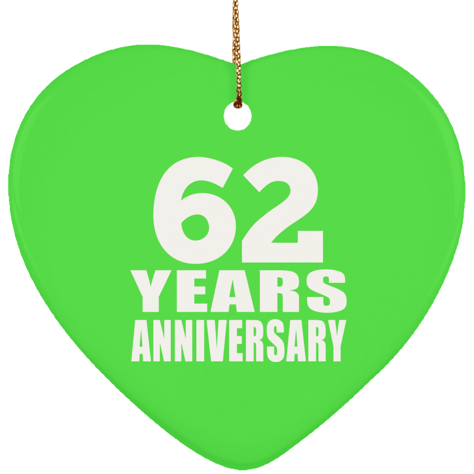 62nd Anniversary 62 Years - Heart Ornament