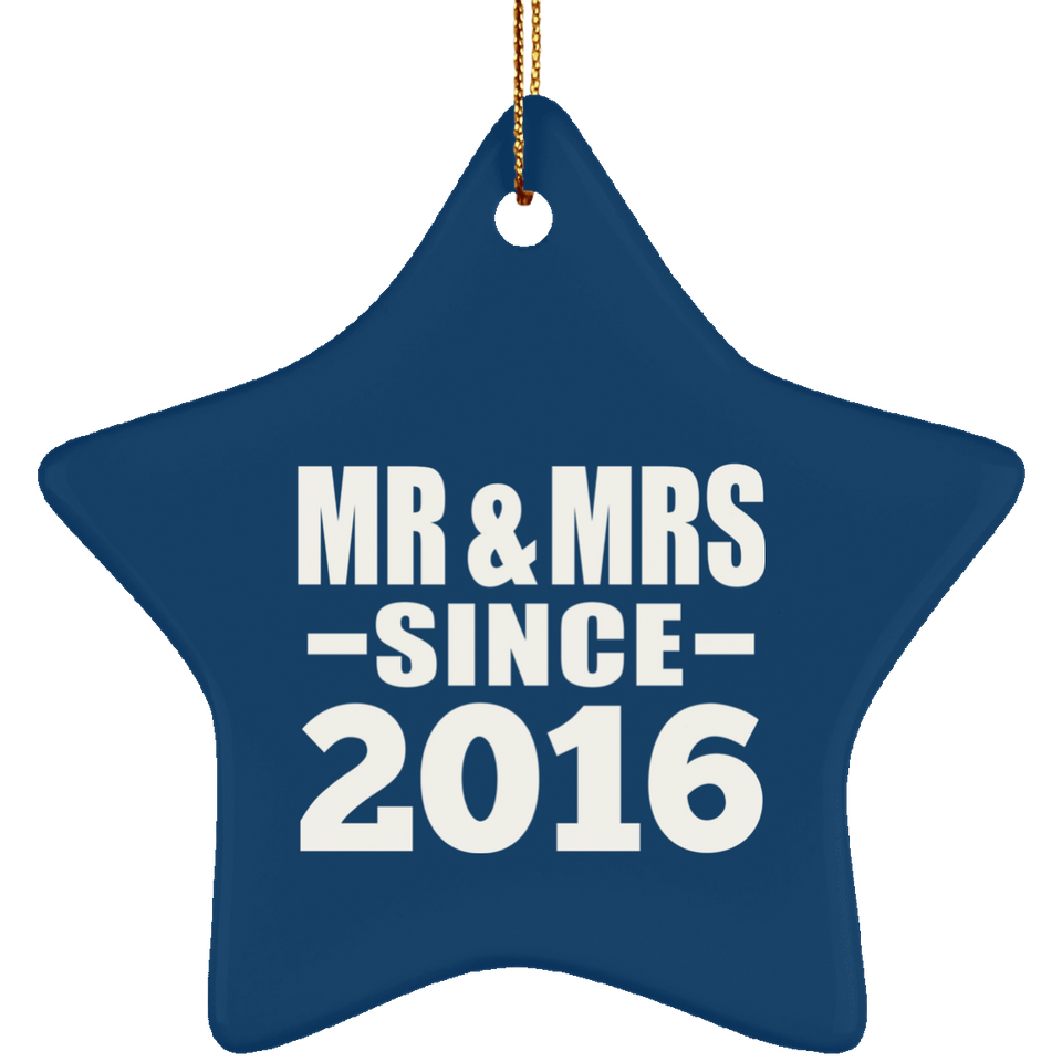 8th Anniversary Mr & Mrs Since 2016 - Star Ornament