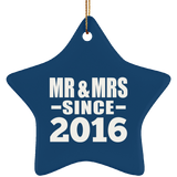 8th Anniversary Mr & Mrs Since 2016 - Star Ornament