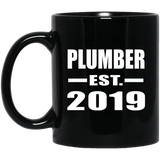 Plumber Established EST. 2019 - 11oz Coffee Mug Black