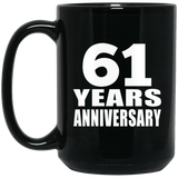 61st Anniversary 61 Years - 15 Oz Coffee Mug Black
