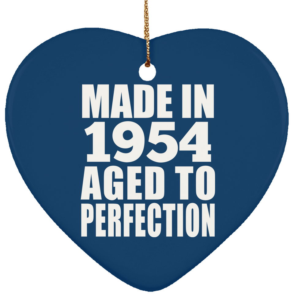 70th Birthday Made In 1954 Aged to Perfection - Heart Ornament