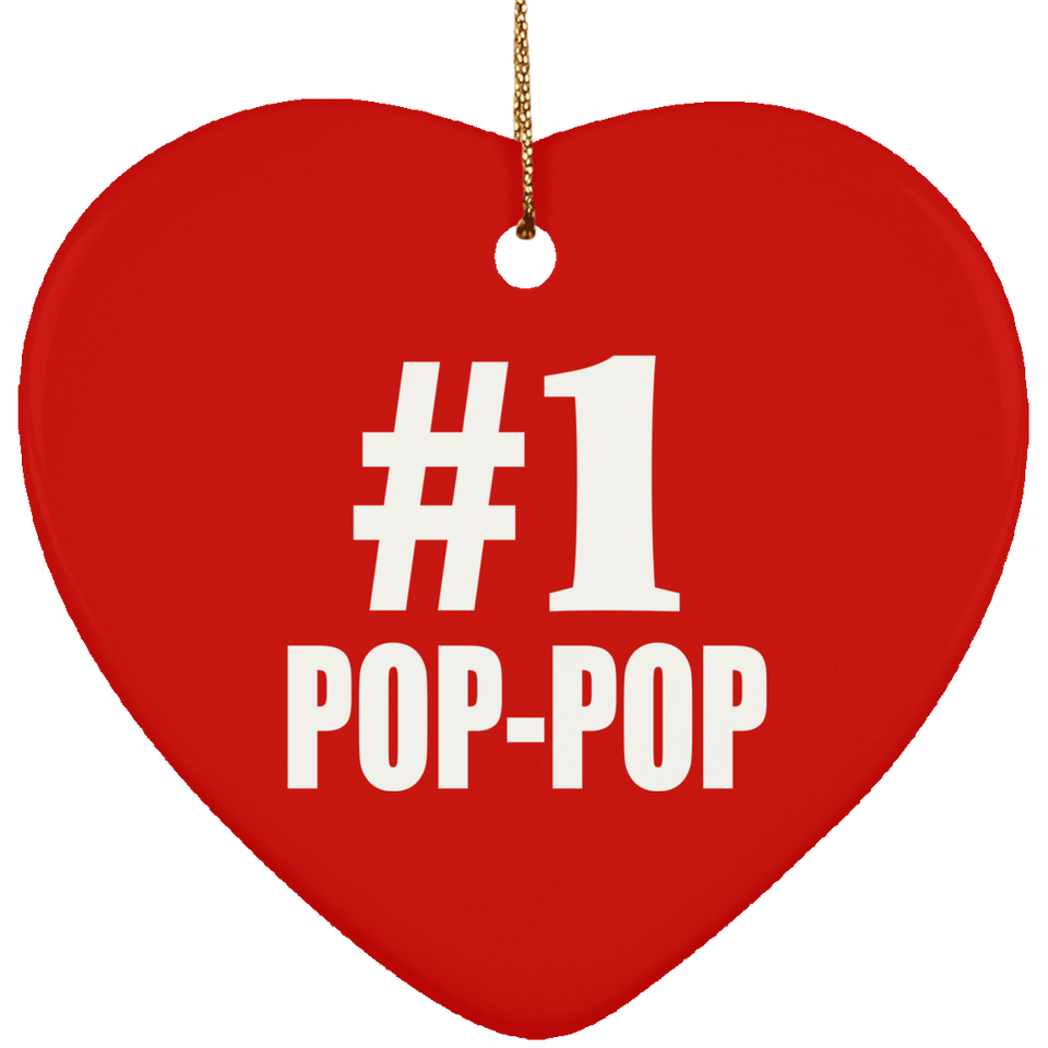 Number One #1 Pop-Pop - Heart Ornament