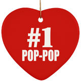 Number One #1 Pop-Pop - Heart Ornament