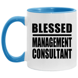 Blessed Management Consultant - 11oz Accent Mug Blue
