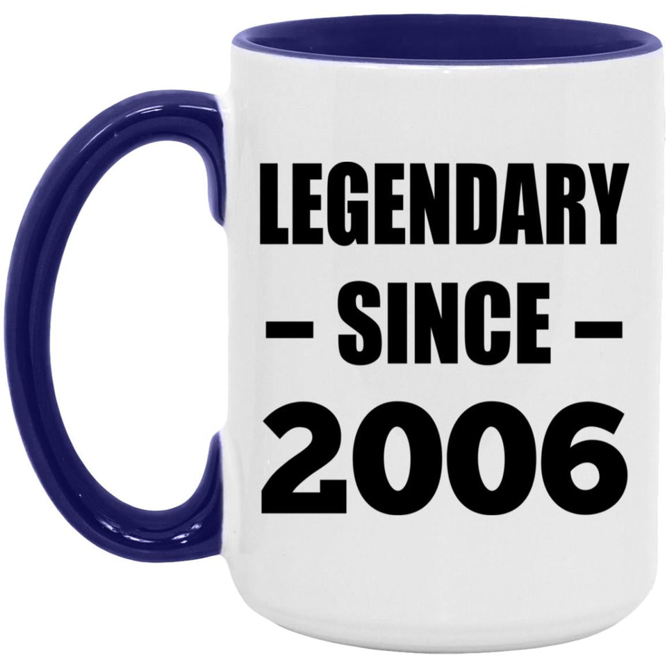 18th Birthday Legendary Since 2006 - 15oz Accent Mug Purple