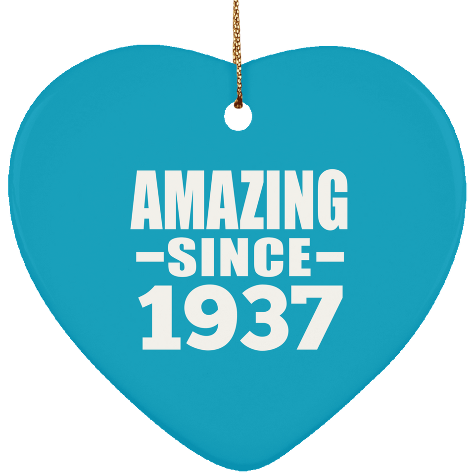 87th Birthday Amazing Since 1937 - Heart Ornament