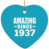 87th Birthday Amazing Since 1937 - Heart Ornament
