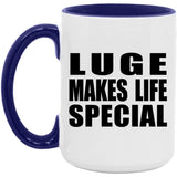 Luge Makes Life Special - 15oz Accent Mug Purple