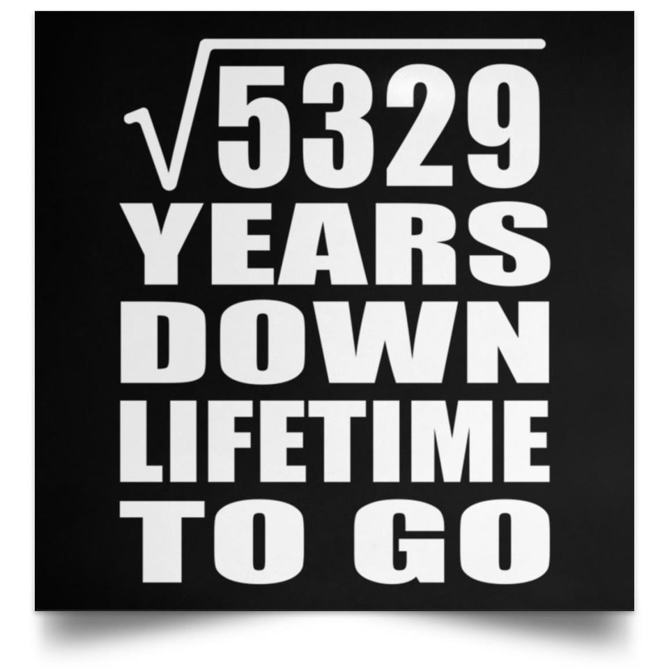 73rd Anniversary Square Root of 5329 Years Lifetime To Go - Poster Square