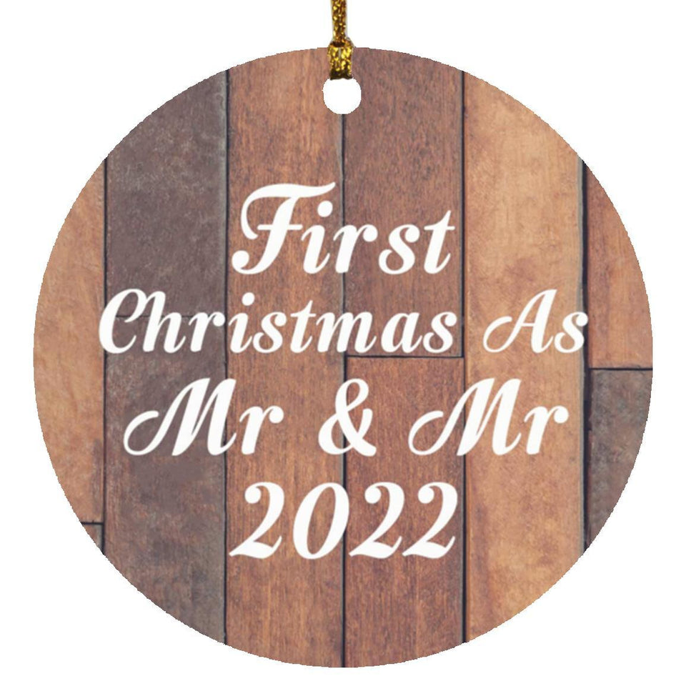 First Christmas As Mr & Mr 2022 - Circle Ornament E