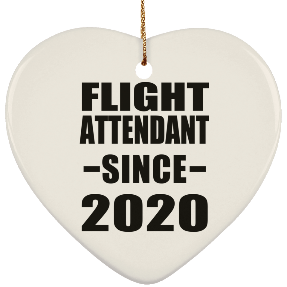 Flight Attendant Since 2020 - Heart Ornament