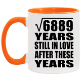 83rd Anniversary Square Root of 6889 Years Still In Love - 11oz Accent Mug Orange