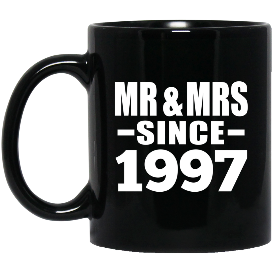 27th Anniversary Mr & Mrs Since 1997 - 11 Oz Coffee Mug Black