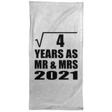 2nd Anniversary Square Root of 4 Years As Mr & Mrs 2021 - Hand Towel