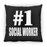 Number One #1 Social Worker - Throw Pillow Black