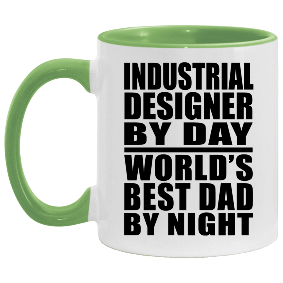 Industrial Designer By Day World's Best Dad By Night - 11oz Accent Mug Green