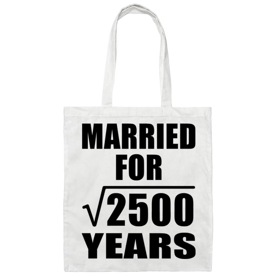 50th Anniversary Married For Square Root of 2500 Years - Tote Bag White