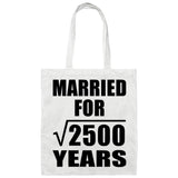 50th Anniversary Married For Square Root of 2500 Years - Tote Bag White
