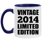 10th Birthday Vintage 2014 Limited Edition - 11oz Accent Mug Purple