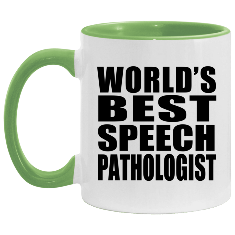 World's Best Speech Pathologist - 11oz Accent Mug Green