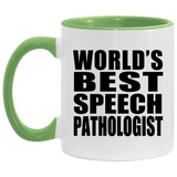 World's Best Speech Pathologist - 11oz Accent Mug Green