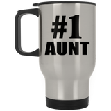 Number One #1 Aunt - Silver Travel Mug