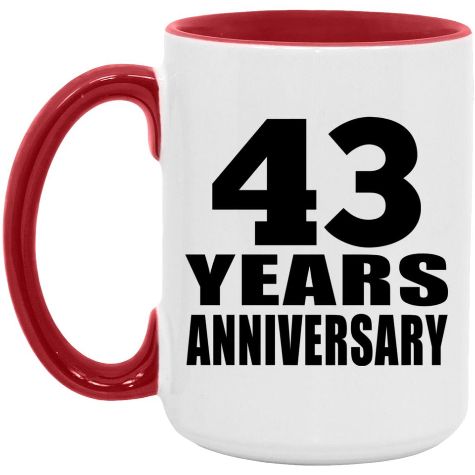 43rd Anniversary 43 Years - 15oz Accent Mug Red