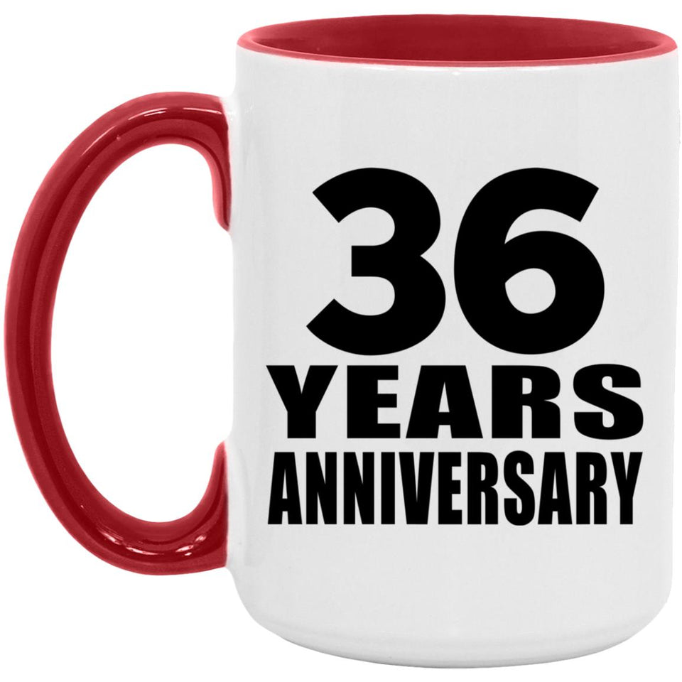 36th Anniversary 36 Years - 15oz Accent Mug Red